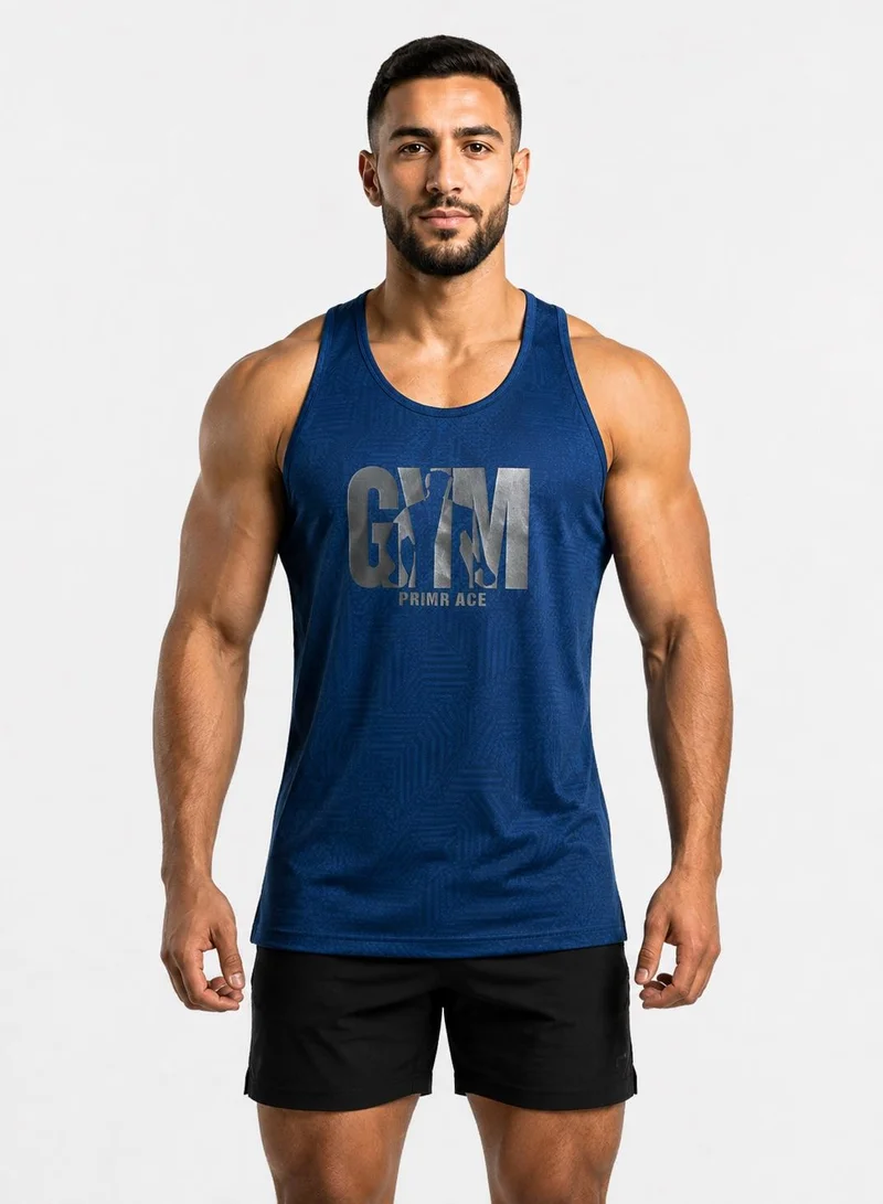 Prima Ace Men's Tank Top Gym Addict Navy