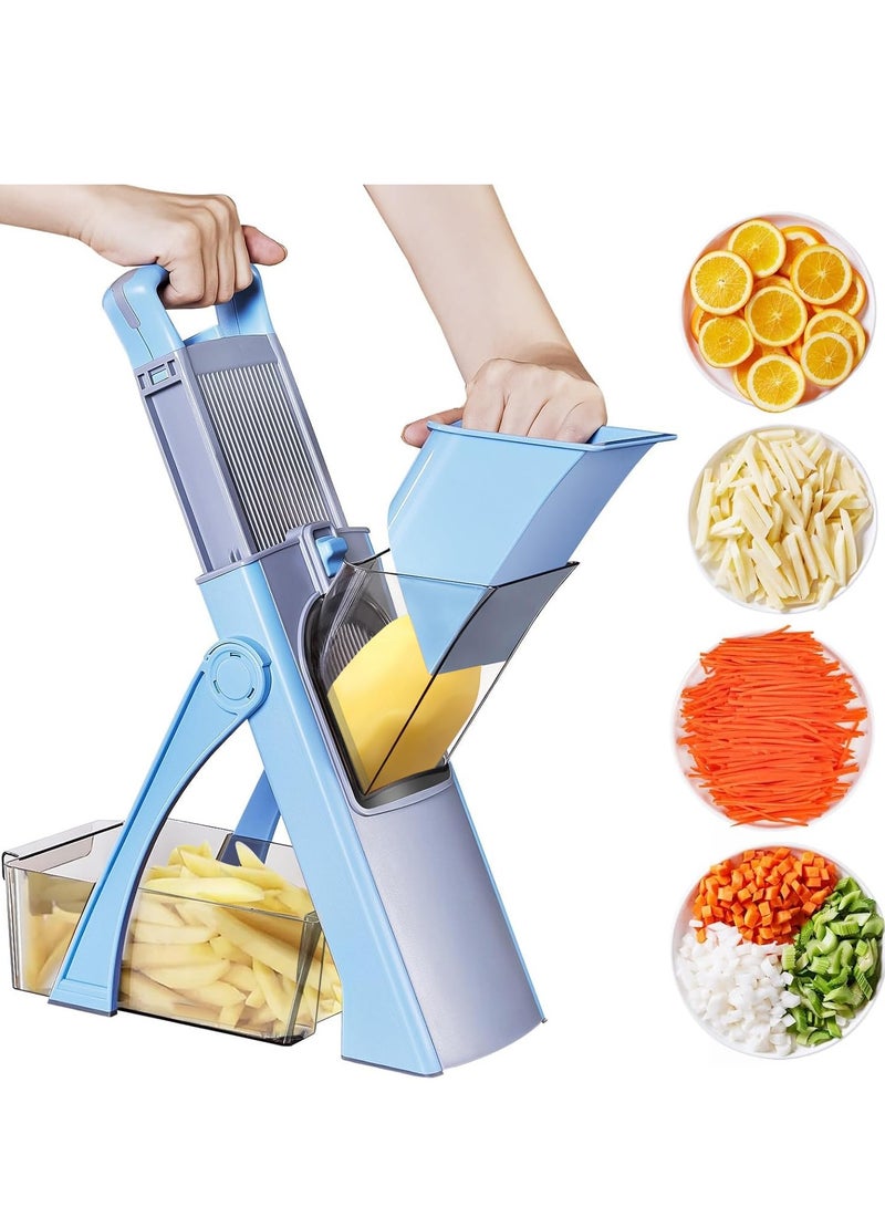 آلة تقطيع خضروات، آلة قطع أوراق قابلة للتعديل، آلة تقطيع بصل، آلة قطع خضروات متعددة الوظائف، آلة تقطيع شرائح، أداة تقطيع (للبطاطس والطماطم)، آلة تقطيع سريع لسلطة المطبخ مع حاوية، آلة تقطيع منزلية خفيفة الوزن متعددة الوظائف - Image 1