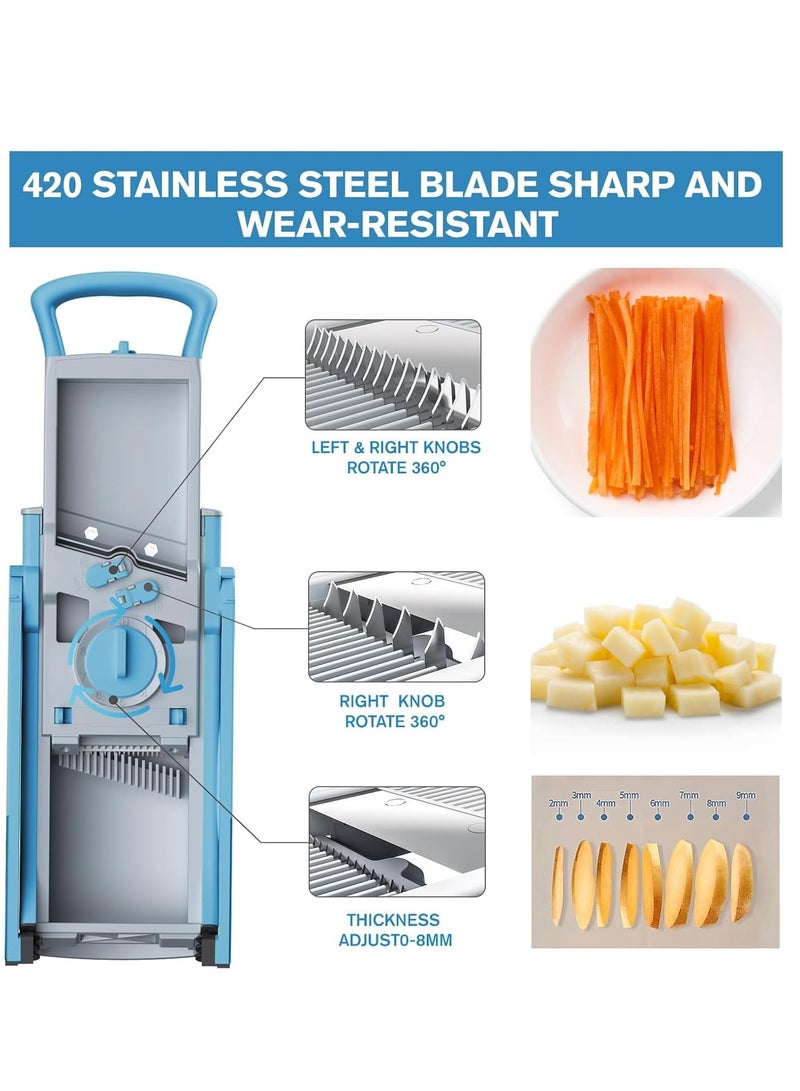 آلة تقطيع خضروات، آلة قطع أوراق قابلة للتعديل، آلة تقطيع بصل، آلة قطع خضروات متعددة الوظائف، آلة تقطيع شرائح، أداة تقطيع (للبطاطس والطماطم)، آلة تقطيع سريع لسلطة المطبخ مع حاوية، آلة تقطيع منزلية خفيفة الوزن متعددة الوظائف - Image 5