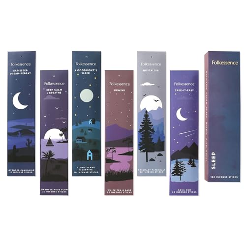 Folkulture Sleep Incense Sticks | Set of 6 (120-Sticks) | 45 Mins Burn Time | Relaxing Scents for Calm & Deep Sleep | Organic & Non Toxic Sleep Incense for Women - Image 1