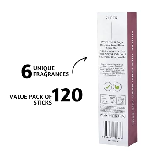 Folkulture Sleep Incense Sticks | Set of 6 (120-Sticks) | 45 Mins Burn Time | Relaxing Scents for Calm & Deep Sleep | Organic & Non Toxic Sleep Incense for Women - Image 2