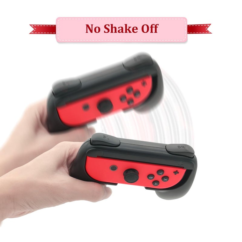 FYOUNG Hand Grips for Switch and Switch OLED JoyCons, Hand Grips Controllers for Switch Joy Con and Switch OLED Model 2021（4 Pack） (Black-Blue-Red) - Image 5