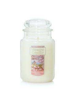 YANKEE CANDLE Yankee Candle Sakura Blossom Festival Large Jar Candle, White, Rose  - Image 1