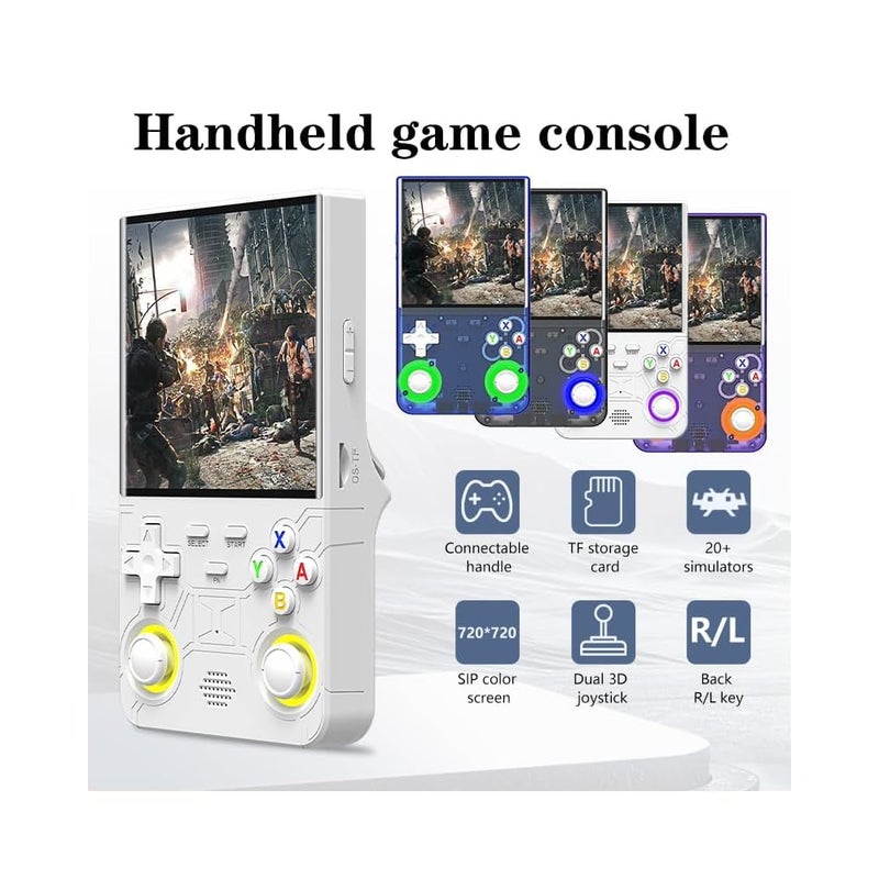 Playtastic R36 Ultra Retro Handheld Game Console, with 64G Built-in 20000+ Games, 3000mAh Rechargeable, Support 20+ Simulators, Linux System, 4.0 Inch IPS Screen Portable Pocket Arcade (White) - Image 2