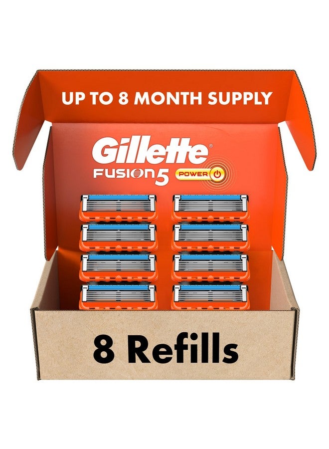 Gillette Gillette Fusion5 Power Razor Blade Refills 8 Count Lubrastrip For A More Comfortable Shave Gillette Fusion 5 Blades Refills Gillette Razors For Men Gillette Fusion 5 Razor Blades For Men  - Image 1