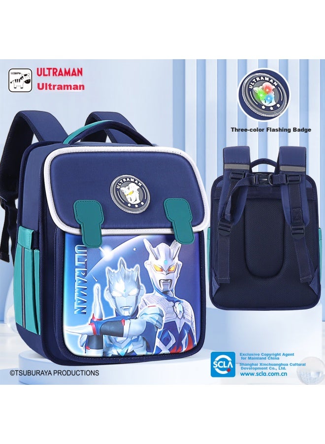 Ultraman Children's Backpack For Boys, Kindergarten To First Grade Students, Sero Lightweight Double Shoulder Bag 80090 Navy Blue - Image 1