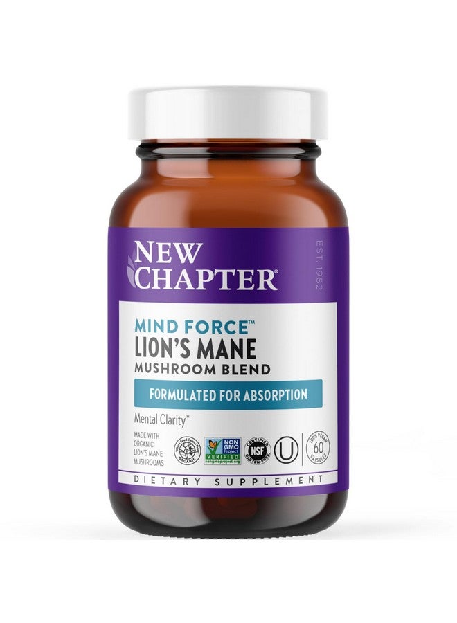 New Chapter Lion's Mane + Reishi Mushroom - LifeShield Mind Force for Mental Clarity with Organic Reishi Mushroom + Vegan + Non-GMO, Nootropic Ingredients - 60 ct - Image 1