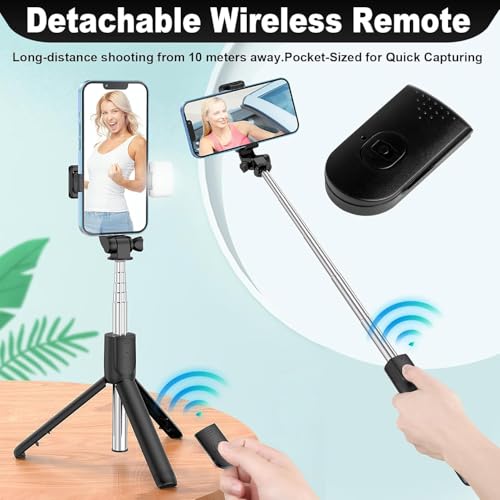 Soopii S1 Selfie Stick Tripod Light Weight, 28 inch / 70CM Reinforced Tripod for Mobile Phone, Multi-Functional Bluetooth 3in1 Long Selfie Stick for Travel,Vlogging,Compatible with iPhone and All Smartphones - Image 4
