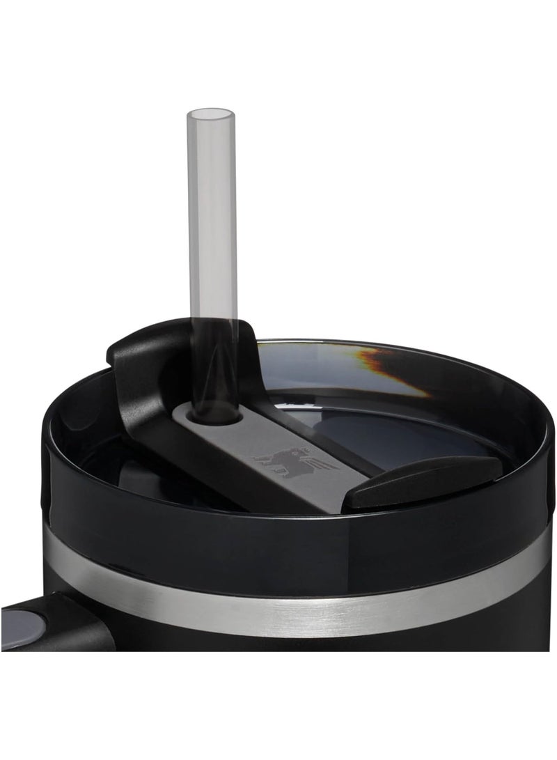 ستانلي كوب ستانلي كوينشر H2.0 فلوستيت – أسود – سعة 1.18 لتر (40 أونصة) – مصنوع من الستانلس ستيل بعزل حراري مزدوج – مع غطاء، مقبض، وقش – يحافظ على الحرارة أو البرودة لساعات طويلة - Image 4