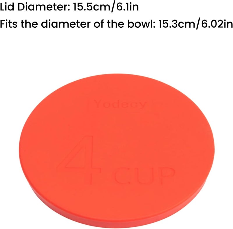 Yodecy Silicone Bowl Lids fit Pyrex Glass Bowls 7201-PC 4 Cup, Silicone Bowl Lids fit Anchor Hocking Glass Bowls 7201-PC 4 Cup,Replacement Lids(2 Pack Red)(Container not Included) - Image 2