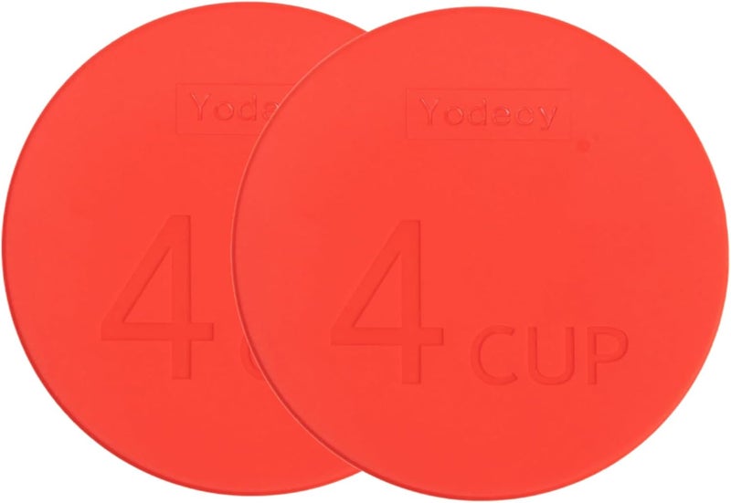 Yodecy Silicone Bowl Lids fit Pyrex Glass Bowls 7201-PC 4 Cup, Silicone Bowl Lids fit Anchor Hocking Glass Bowls 7201-PC 4 Cup,Replacement Lids(2 Pack Red)(Container not Included) - Image 1