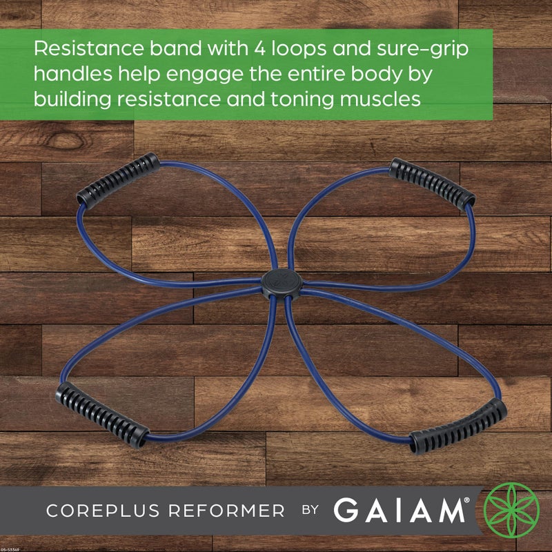 Gaiam Pilates Coreplus Reformer Resistance Band Kit - Home Fitness Equipment for Total Body Workout - Helps to Target Muscles, Tone, and Build Resistance - Comfort Grips (Includes Digital Workout) - Image 3