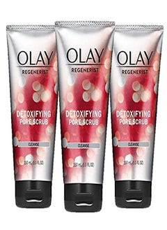 Olay Facial Cleanser By Regenerist, Detoxifying Pore Scrub & Exfoliator, 5 Fl. Oz, Pack Of 3 (Packaging May Vary)  - Image 1