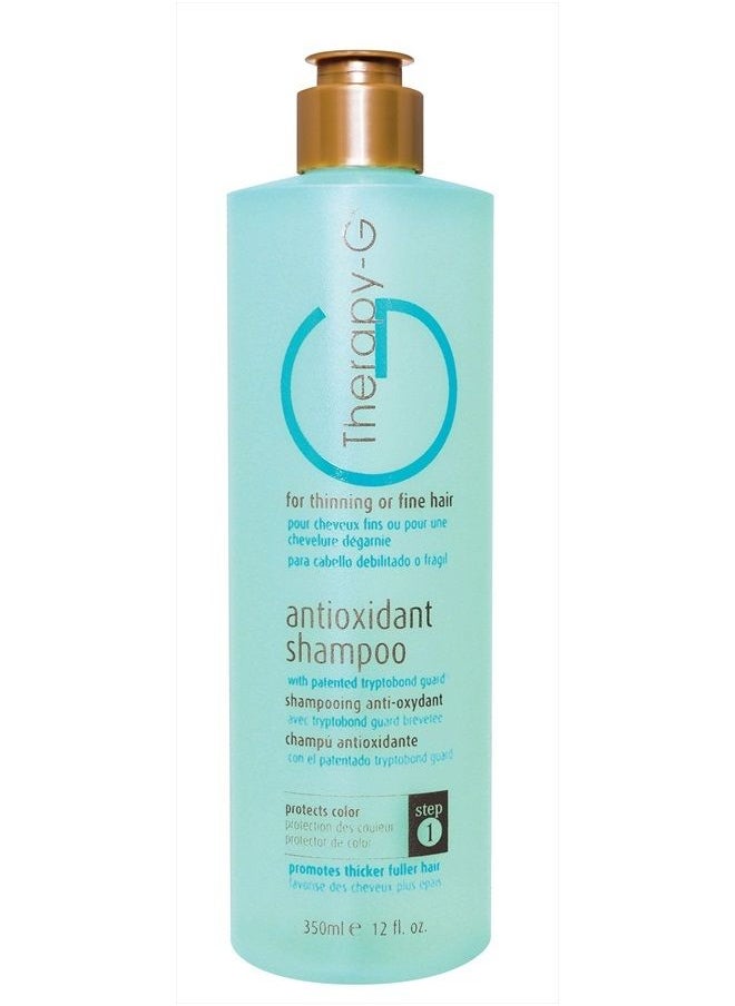 Therapy-G Antioxidant Shampoo (350ml 12 oz) for fine, thinning hair and anti hair loss. Protects hair color and prevents damage and helps inhibit DHT and stimulate renewed growth shampoo. 
