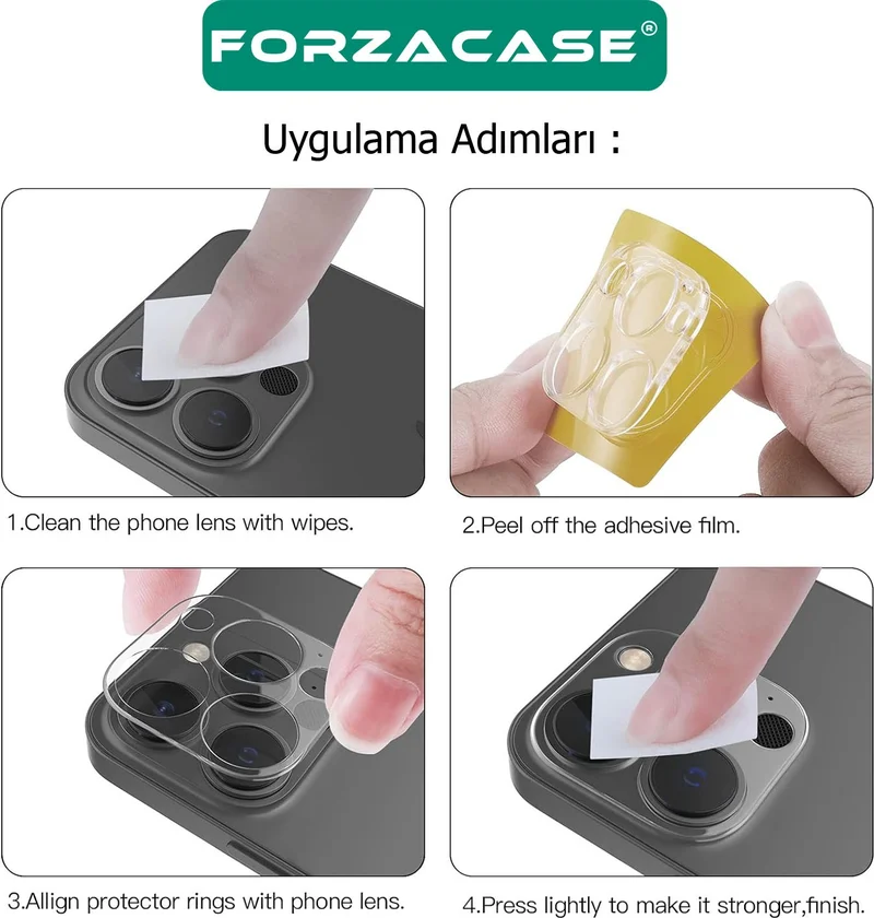 فورزاكاس Camera Lens Protective Glass Film Compatible with iPhone 16 Pro Max - FC378