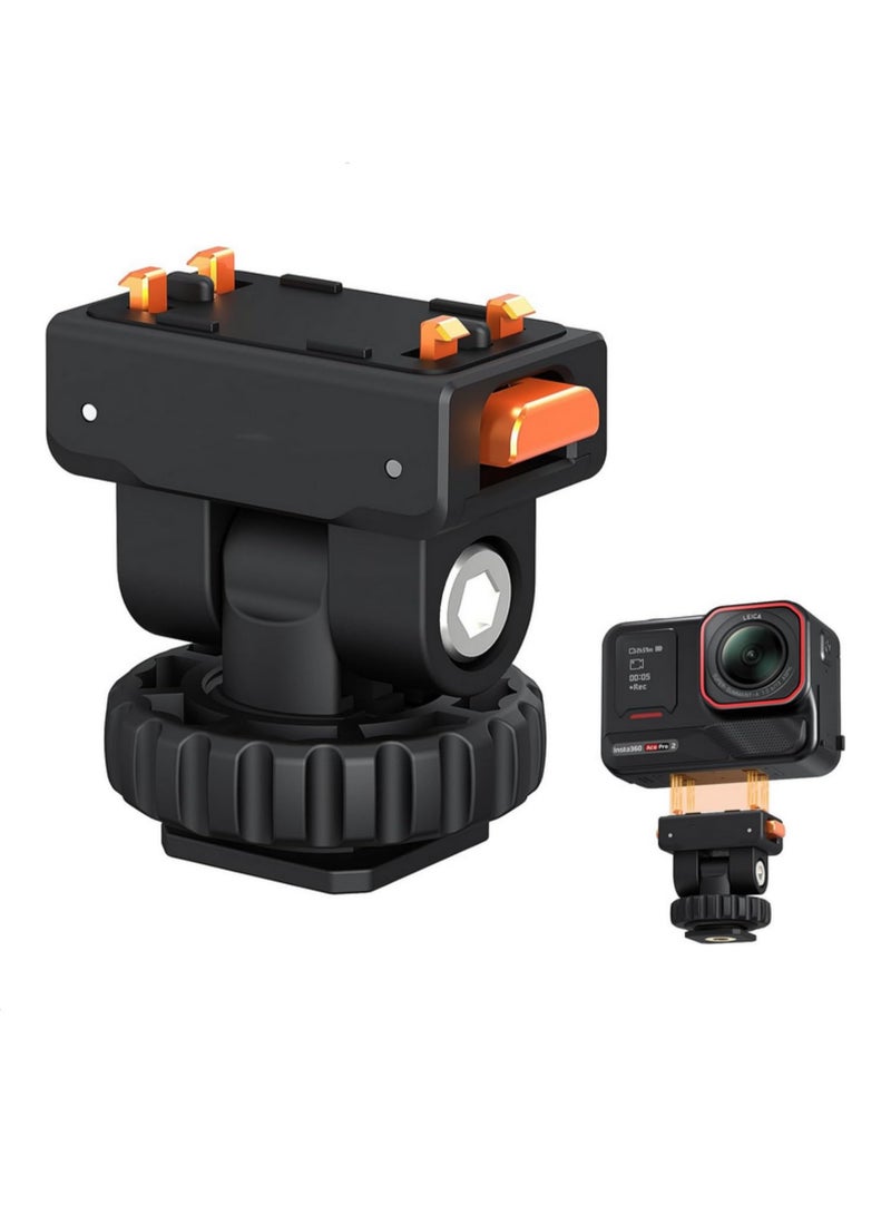 قطعة واحدة حامل مغناطيسي عالمي سريع التثبيت مع قاعدة ساخنة/باردة قابلة للتعديل 180 درجة لكاميرات Insta360 X5/X4/X3/ACE PRO/ACE PRO2، حامل ثلاثي للكاميرات مع قوس 1/4 بوصة - Image 1