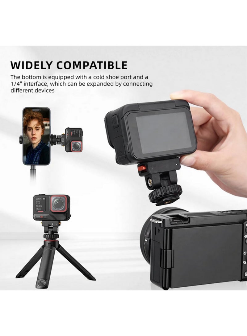 قطعة واحدة حامل مغناطيسي عالمي سريع التثبيت مع قاعدة ساخنة/باردة قابلة للتعديل 180 درجة لكاميرات Insta360 X5/X4/X3/ACE PRO/ACE PRO2، حامل ثلاثي للكاميرات مع قوس 1/4 بوصة - Image 2