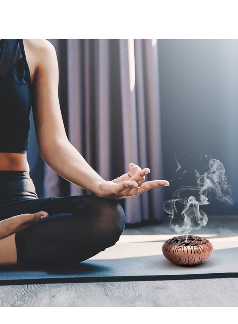 SYOSI Coil Incense Holder Incense Container Cone Retro Incense Bowl Incense Holder for Relaxation and Meditation, Insulation use for Coil Incense Incense Ash Catcher for Home Office Yoga Ornament - Image 4