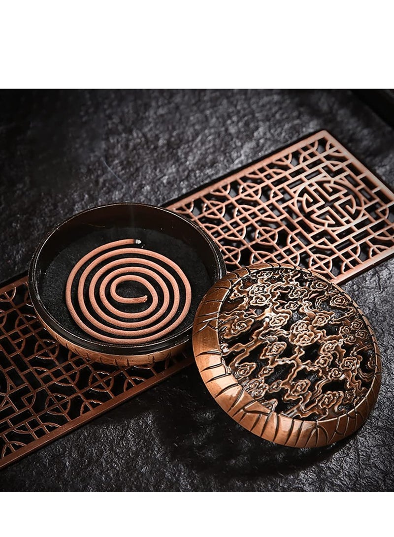 SYOSI Coil Incense Holder Incense Container Cone Retro Incense Bowl Incense Holder for Relaxation and Meditation, Insulation use for Coil Incense Incense Ash Catcher for Home Office Yoga Ornament - Image 5