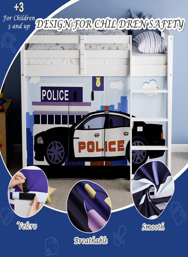 YRDKB Police Car Bed Curtains - Premium and Customizable Cartoon Loft Bed Curtains for Children to Enhance The Imaginative Creation Bedroom Curtains(3PCS,Twins) - Image 4