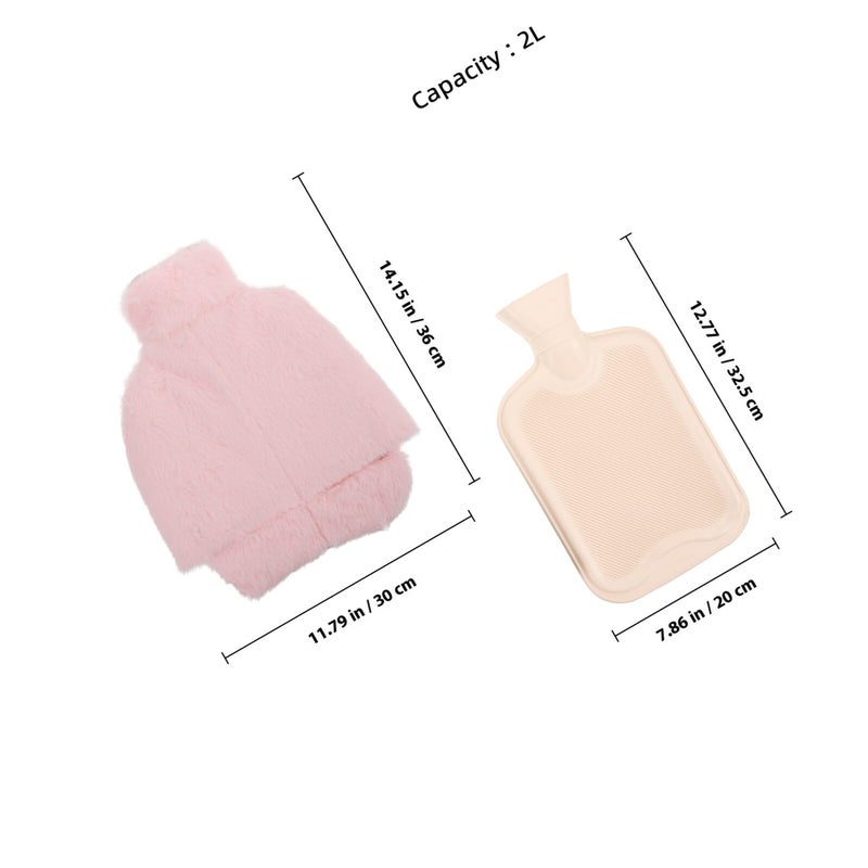 Soft Plush 2L Hot Water Bottle Foot Warmer With Detachable Washable Cover - Image 3