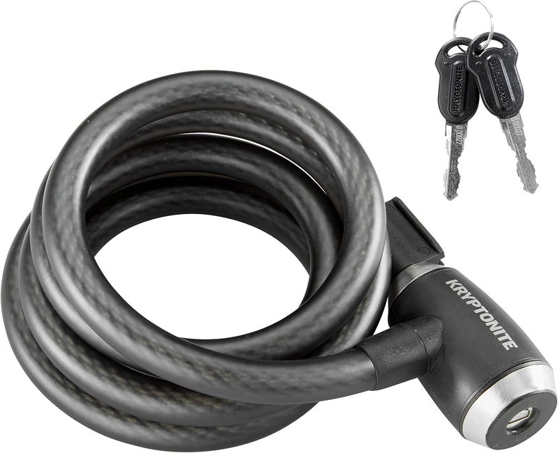 Kryptonite KryptoFlex Bike Lock Cable, 2FT/6FT Long 15mm Thick Heavy Duty Braided Steel Cable Anti-Theft Security Lock for Outdoor Equipment, Combination/Key Bike Lock - Image 1