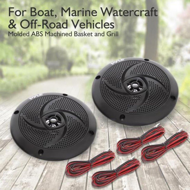 Pyle Low-Profile Waterproof Marine Speakers - 100W 4 Inch 2 Way with Blue LED Lights - Image 2