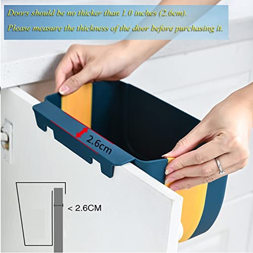BanYakong Hanging Folding Mini Trash Can for Kitchen Cabinet Door, Small Collapsible Garbage Bin Under Sink,Wall Mounted Waste Bin- Container Cabinet/Bedroom/Bathroom (3L)(White) - Image 5