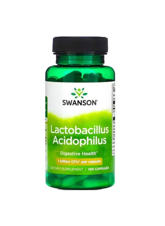 سوانسون لاكتوباسيلوس أسيدوفيلوس ، 1 مليار وحدة تشكيل مستعمرة ، 100 كبسولة
