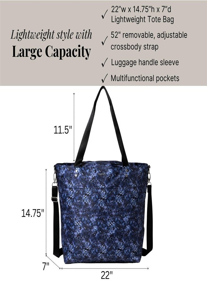 Baggallini Large Carryall Tote Bag for Women - Lightweight Nylon Zipper Top Weekender Travel Beach Bag Personal Item w/Luggage Sleeve - Image 4