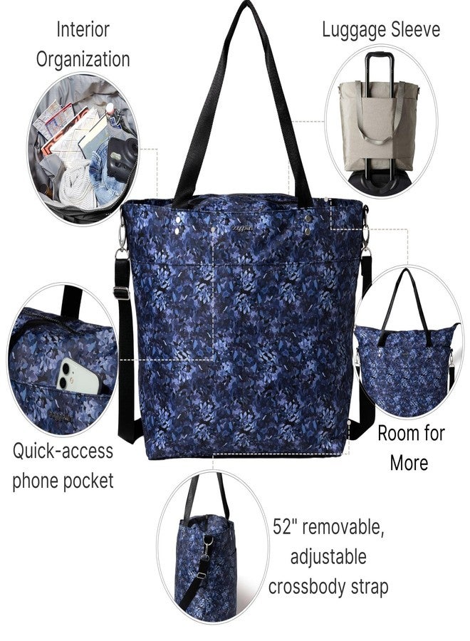 Baggallini Large Carryall Tote Bag for Women - Lightweight Nylon Zipper Top Weekender Travel Beach Bag Personal Item w/Luggage Sleeve - Image 3