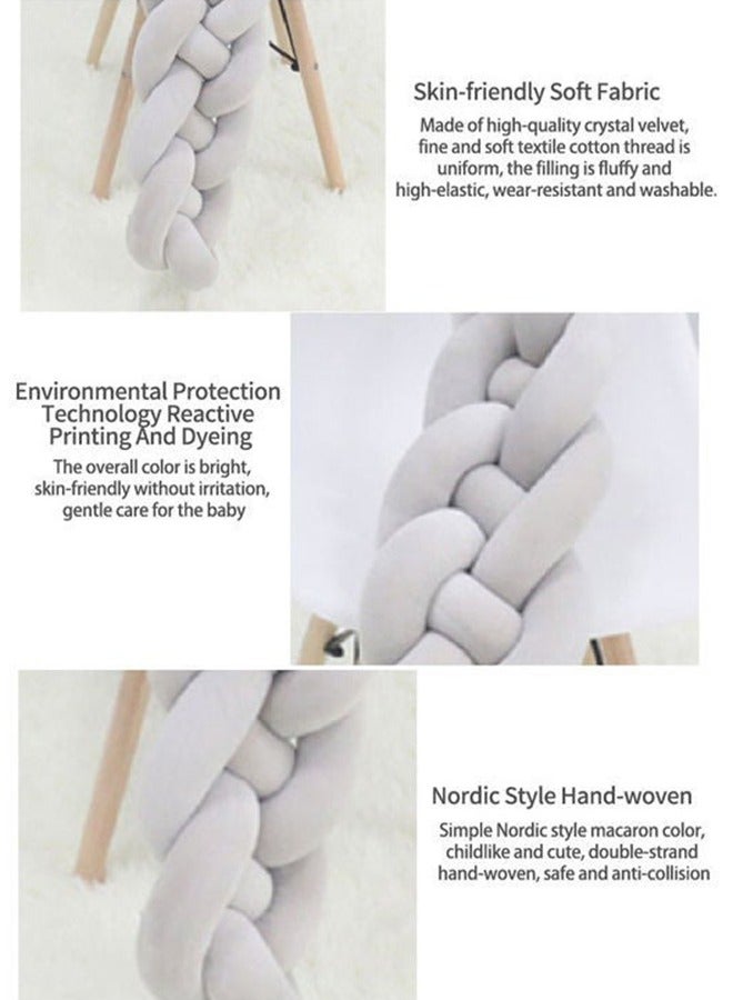 Twist Weaving 4 Strands Strips Knotted Baby Anti-Collision Bed Surround, Ultra Thick Anti-Collision  - Image 2