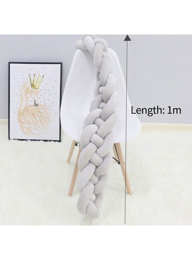 Twist Weaving 4 Strands Strips Knotted Baby Anti-Collision Bed Surround, Ultra Thick Anti-Collision  - Image 3