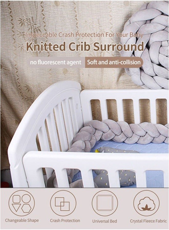 Twist Weaving 4 Strands Strips Knotted Baby Anti-Collision Bed Surround, Ultra Thick Anti-Collision  - Image 4