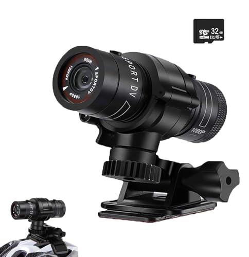 Fonykadpt Bicycle Motorbike Helmet Camera HD 1080P Sports Action Camera Motorcycle Helmet Camera Waterproof Bike Video Camera for Outdoor Wilderness TF32G