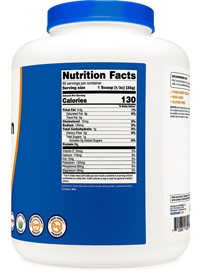 Nutricost Grass-Fed Whey Protein Isolate (Unflavored) 5LBS - rBGH Free, Non-GMO & Gluten Free - Image 5