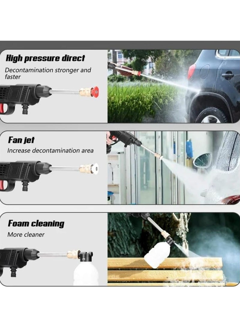 68V Portable Battery, Car Wash, Cordless Gun for Home Use for Effective Cleaning of Bikes, Motorcycles, Cars, Floors, Driveways, Gardens With Two Battery, Black - Image 3