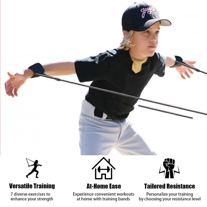 Davllin Baseball Softball Resistance Training Bands,Baseball Training Equipment,Baseball Pitching Trainer and Arm Trainer,Softball Training Aid for Pitching Arm Strength Throwing Warm up Stretching - Image 5
