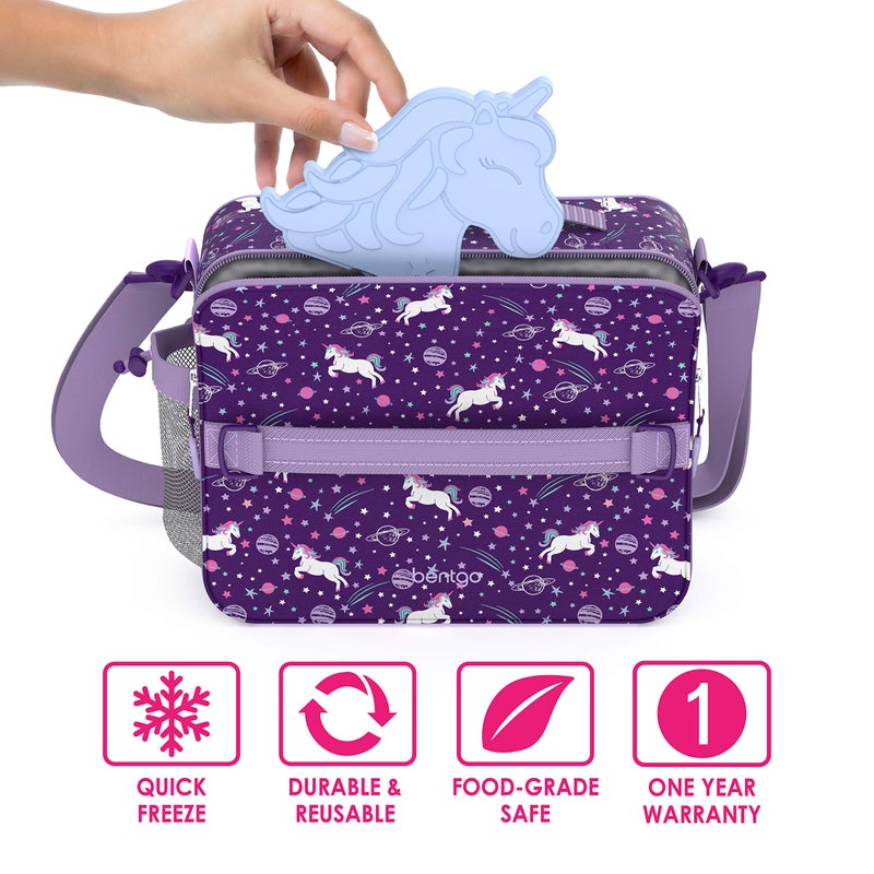 Bentgo Buddies Reusable Ice Packs - Slim for Lunch Boxes, Bags, and Coolers Multicolored 4-Pack (Unicorn) - Image 3