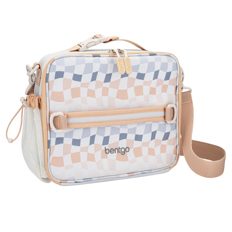 Bentgo Kids Lunch Bag (Whimsy & Wonder Collection) - Durable, Double-Insulated Lunch Bag for Kids 3+; Holds Lunch Box/Water Bottle/Snacks; Water-Resistant Fabric & Zip Pockets (Checker Gradient) - Image 1