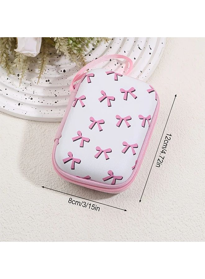 Leopard Print Heart Hard Shell Zipper Organizer Case For Cables Chargers Keys - Image 3