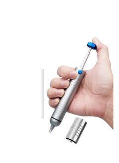 SYOSI Solder Sucker No Clog Desoldering Pump, for Solder Removing with Replaceable Heat Resistan Silicone Sucking Nozzle, Desoldering Tool Sodering Pump Strong Vacuum Aluminum Suction Remover  - Image 1
