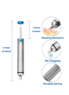 SYOSI Solder Sucker No Clog Desoldering Pump, for Solder Removing with Replaceable Heat Resistan Silicone Sucking Nozzle, Desoldering Tool Sodering Pump Strong Vacuum Aluminum Suction Remover  - Image 3