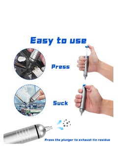 SYOSI Solder Sucker No Clog Desoldering Pump, for Solder Removing with Replaceable Heat Resistan Silicone Sucking Nozzle, Desoldering Tool Sodering Pump Strong Vacuum Aluminum Suction Remover  - Image 4