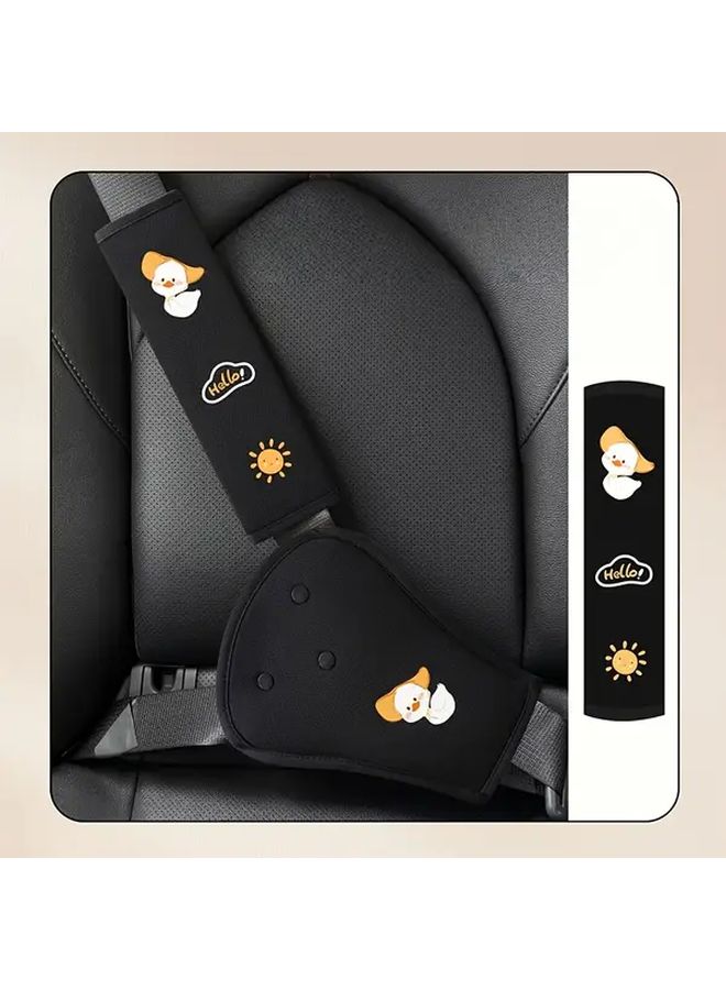 1pc Black Astronaut Duck Print Universal Car Seat Belt Shoulder Pad Neck Belly Protector For All Season Use - Image 3