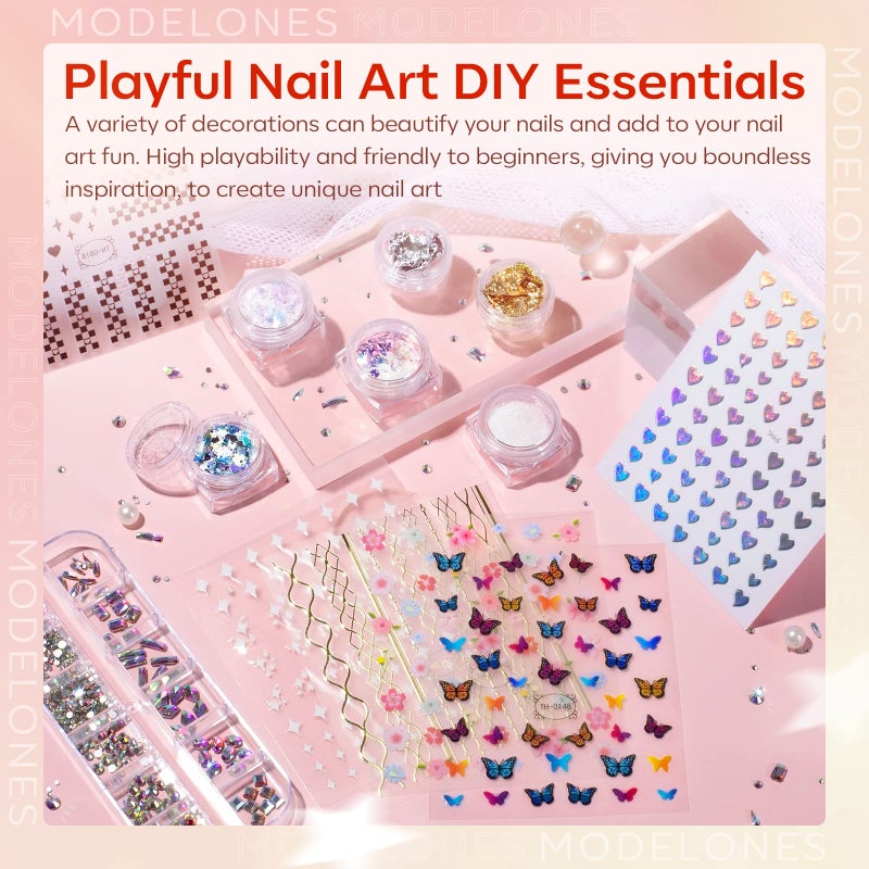 Modelones Poly Nail Gel Kit with 48W U V/LED Lamp 8 Fall Colors Clear Orange Pink Brown Glitter Extension Builder Gel Complete Art Tools Manicure Professional Starter Supplies DIY at Home - Image 4