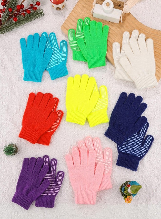 Cooraby 9 Pairs Kids Anti-skid Magic Gloves Winter Warm Stretchy Knit Gloves for Boys or Girls (Mixed Color A, 6-12 Years) - Image 5