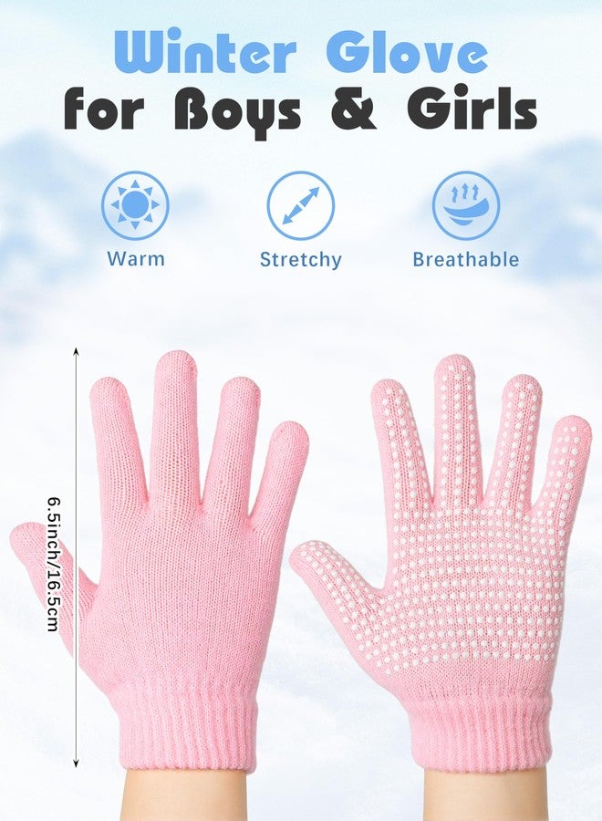 Cooraby 9 Pairs Kids Anti-skid Magic Gloves Winter Warm Stretchy Knit Gloves for Boys or Girls (Mixed Color A, 6-12 Years) - Image 3