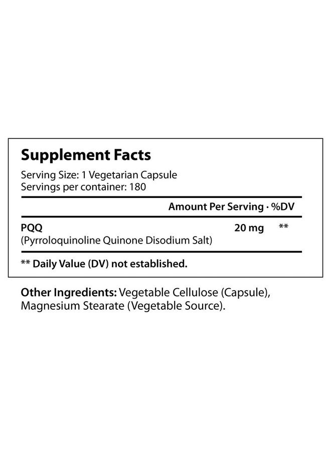 LongLifeNutri High Purity Pqq Supplement 180 Caps Pqq 20Mg Mitochondrial Supplements Quinine Capsules Atp Supplements Pyrroloquinoline Quinone Aids Mitochondria Function - Image 3