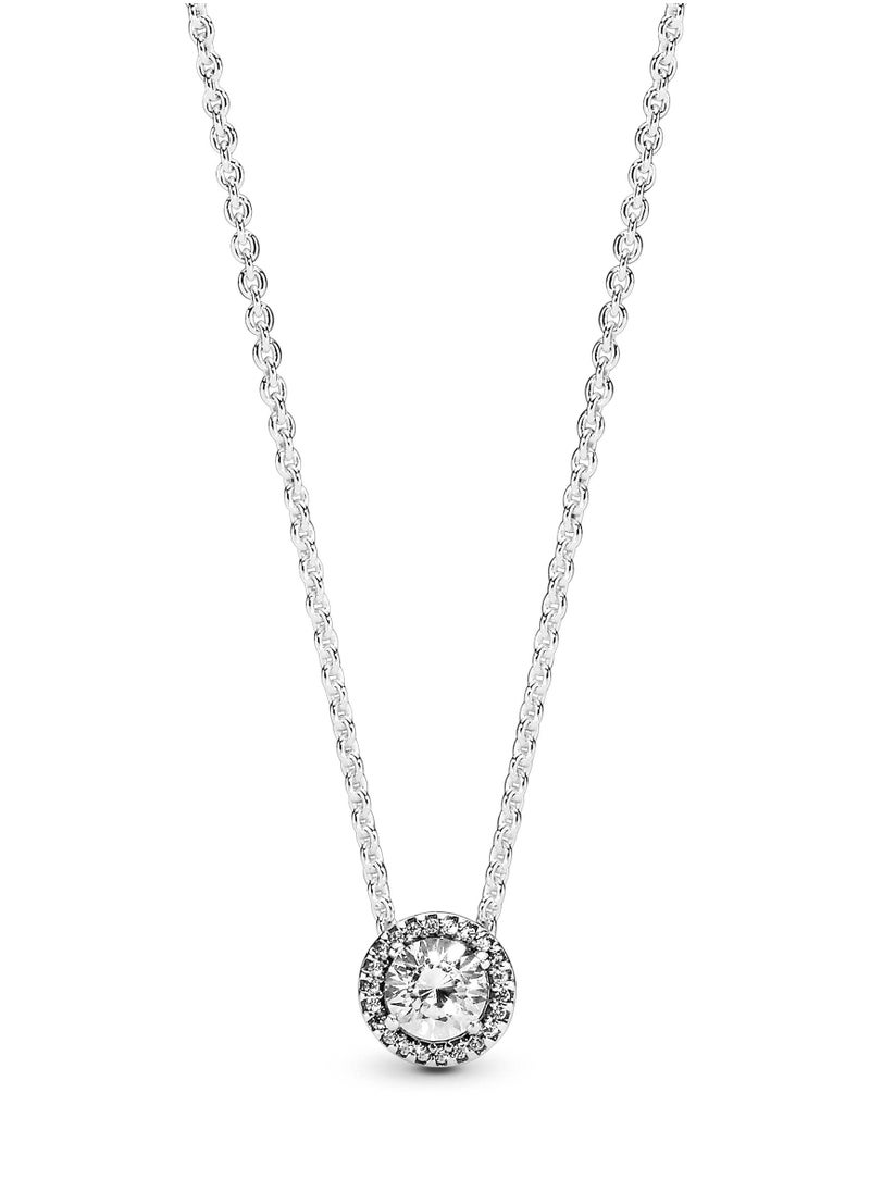 PANDORA - PANDORA Round Sparkling Halo Necklace with Lobster Clasp in Sterling Silver - Image 1